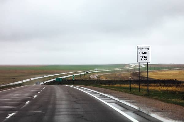 Speed Limit 75 MPH Sign