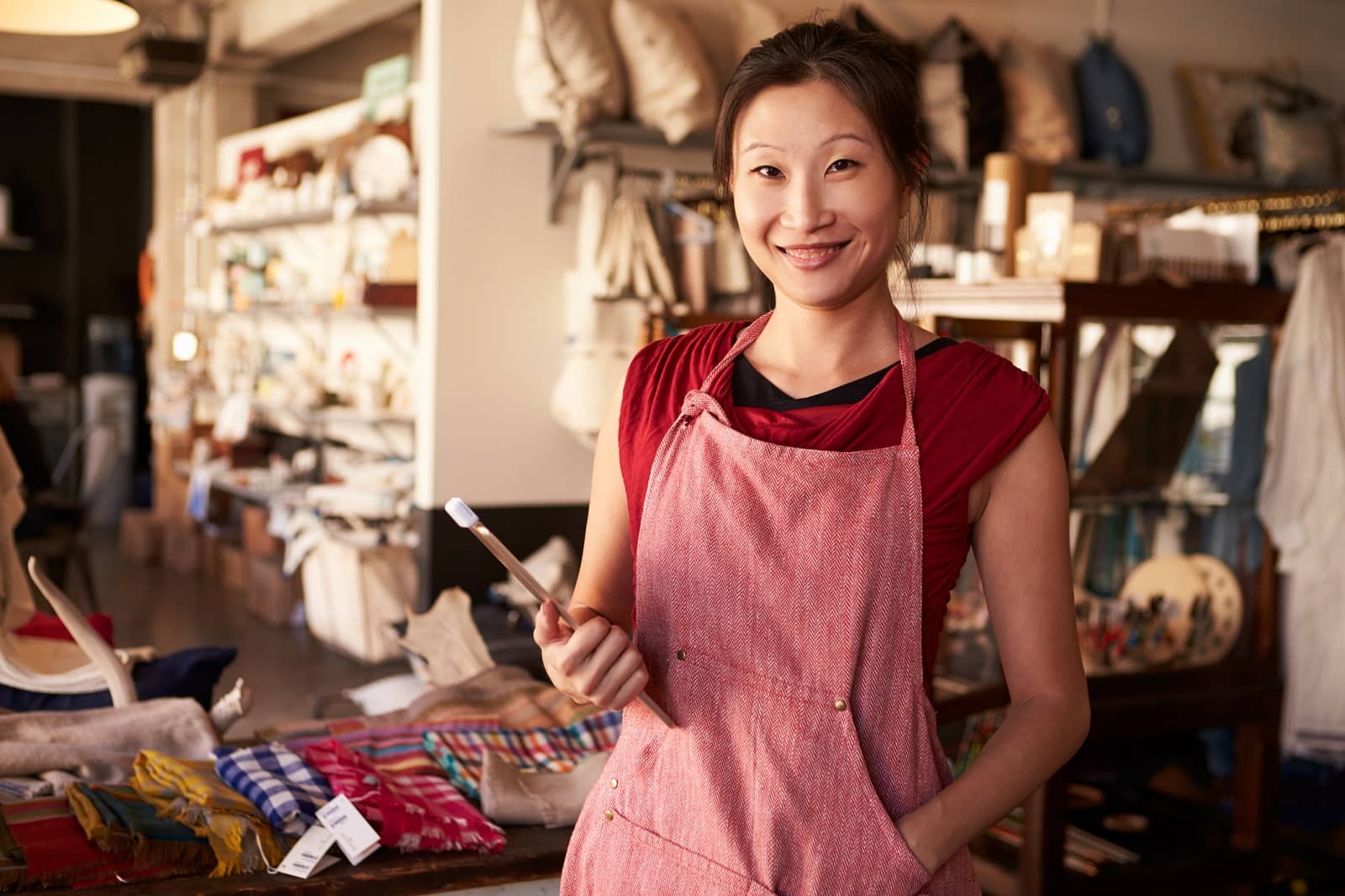 Female owner of a gift shop
