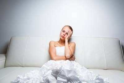 Bride sitting alone