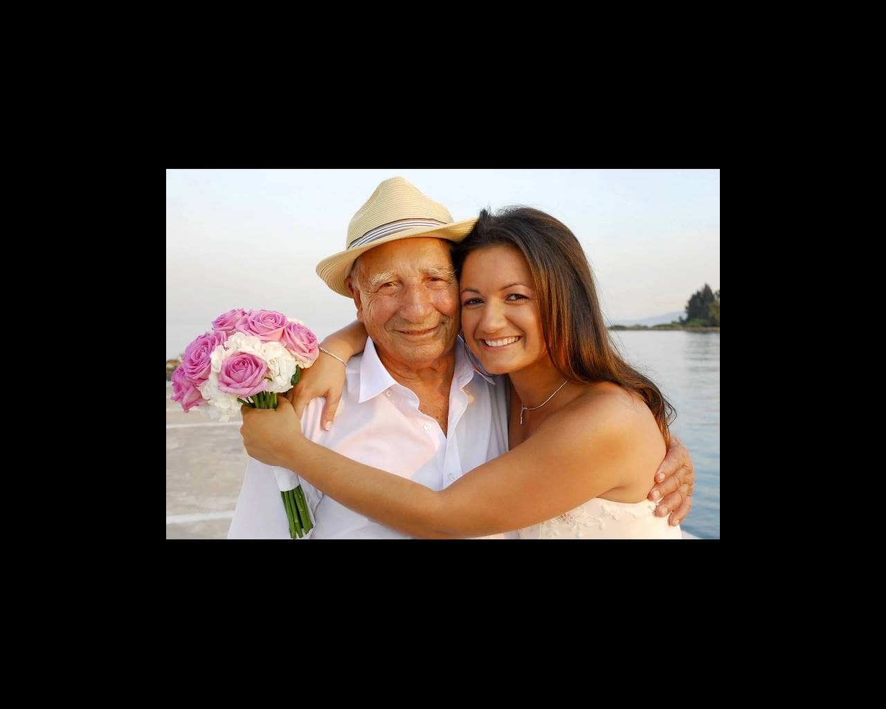 Father and Bride at beach