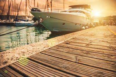 Docked boat at Sunset