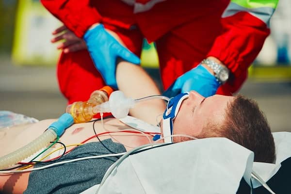 Intubated male patient