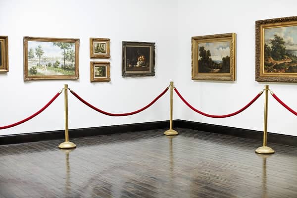 Art hanging in museum