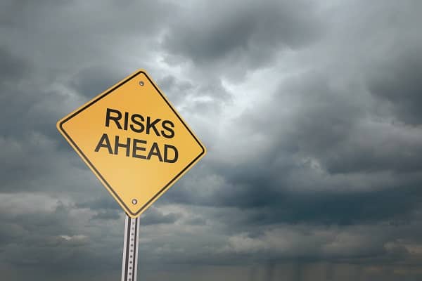 Risks ahead yeild sign